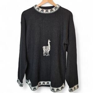 Alpaca Fina Women's Vintage Wool Pullover Sweater Peru Size XL